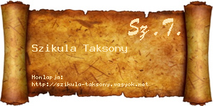 Szikula Taksony névjegykártya